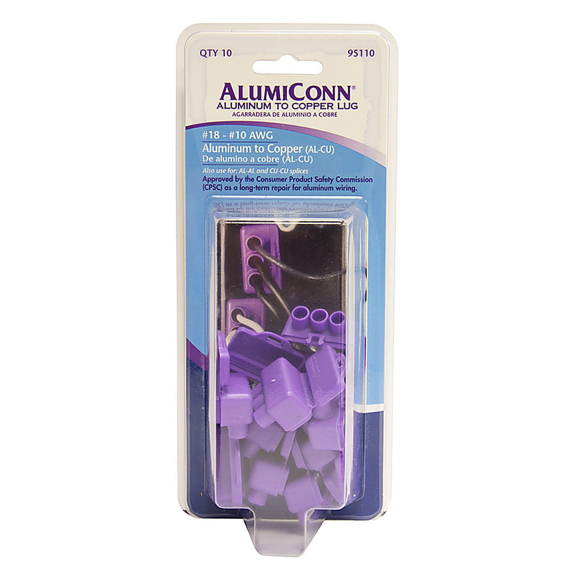 King Innovation 95110 AlumiConn Aluminium Wire Aluminum to Copper Lug Purple 10/Pack