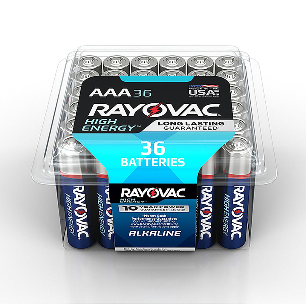 Rayovac 824-36PPK High Energy AAA Alkaline Batteries 36 pk Clamshell