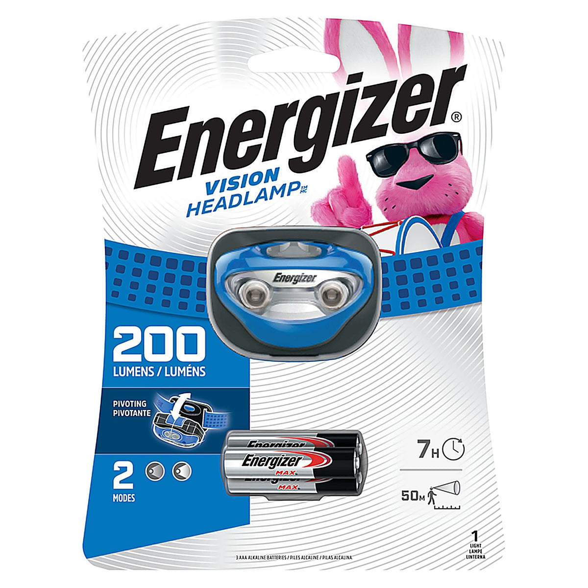 Energizer HDA32E Vision 200 lm Blue LED Headlight AAA Battery