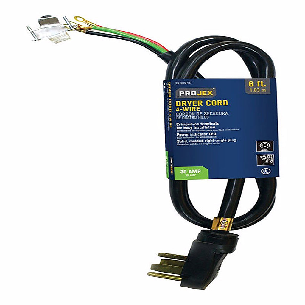 Projex FW-825 10/4 SRDT 250 V 6 ft. L Dryer Cord
