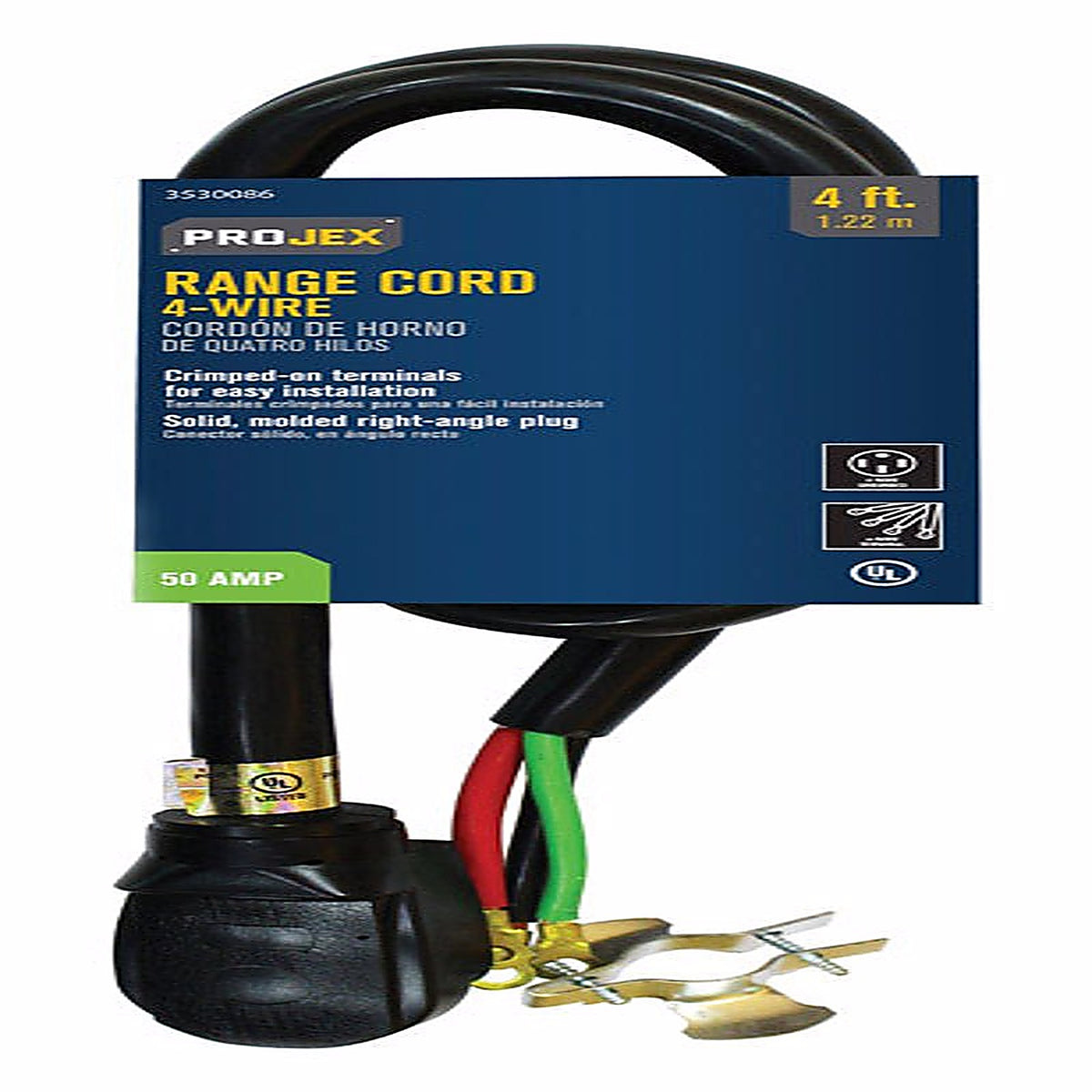 Projex FW-831 6/2, 8/2 SRDT 250 V 4 ft. L Range Cord
