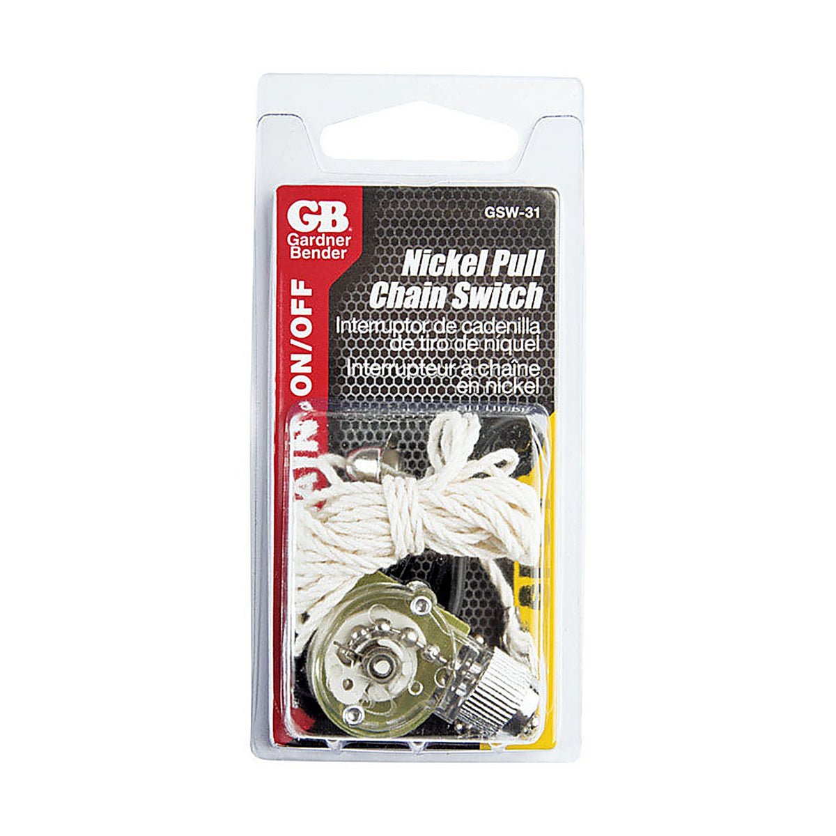 Gardner Bender GSW-31 Nickel Pull Chain Switch