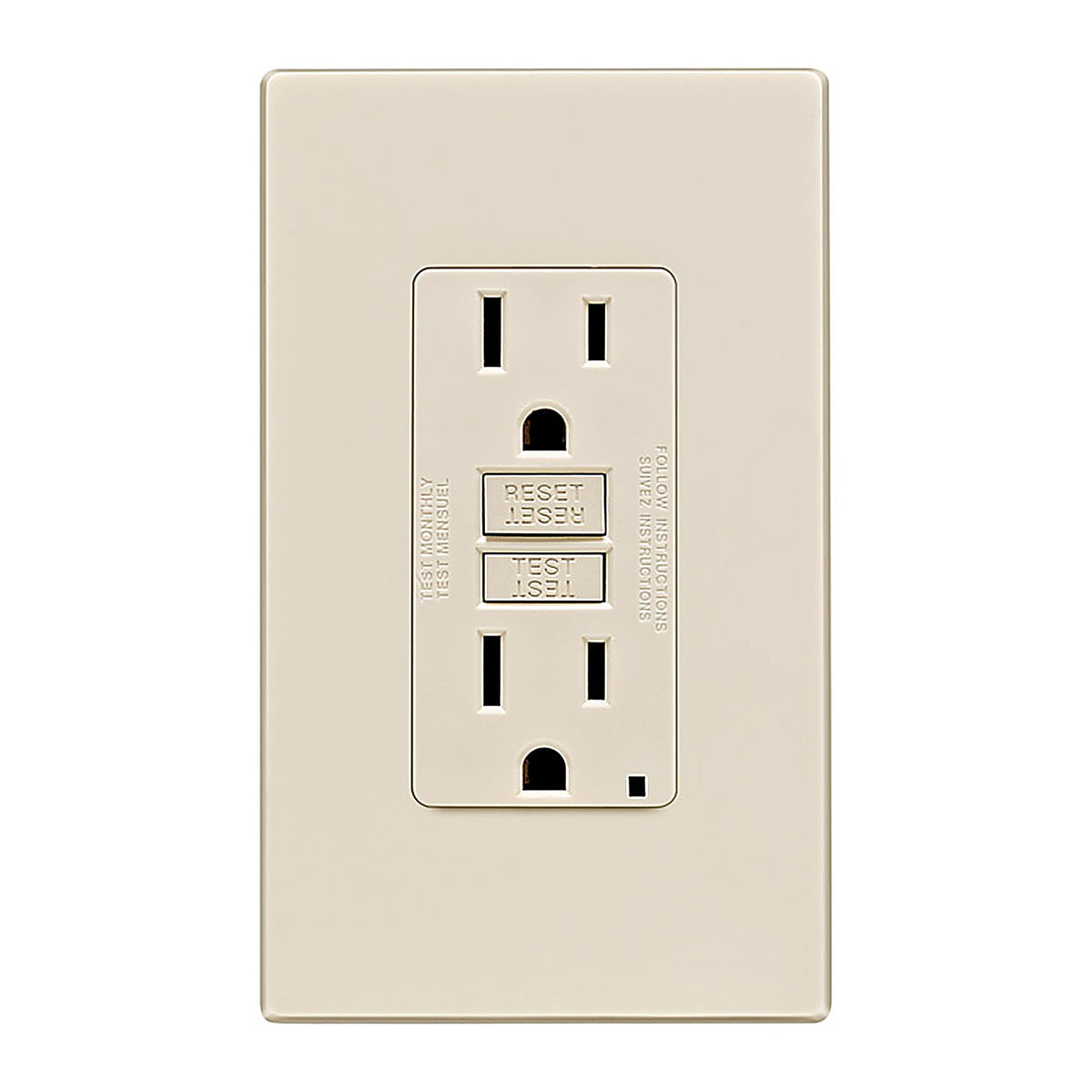 Leviton C36-GFNT1-0PT SmartlockPro 15 amps 125 volt Duplex Light Almond GFCI Outlet 5-15R 1/Pack