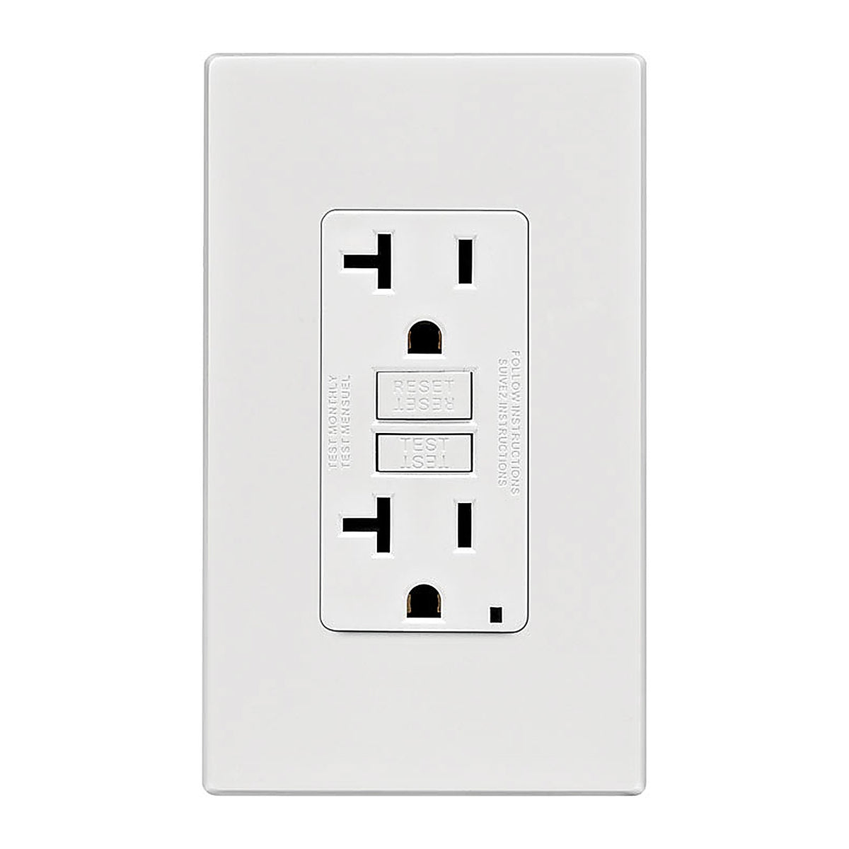 Leviton GFNT2-0PW 20 amps 125 volt White GFCI Outlet 5-20R 1/Pack