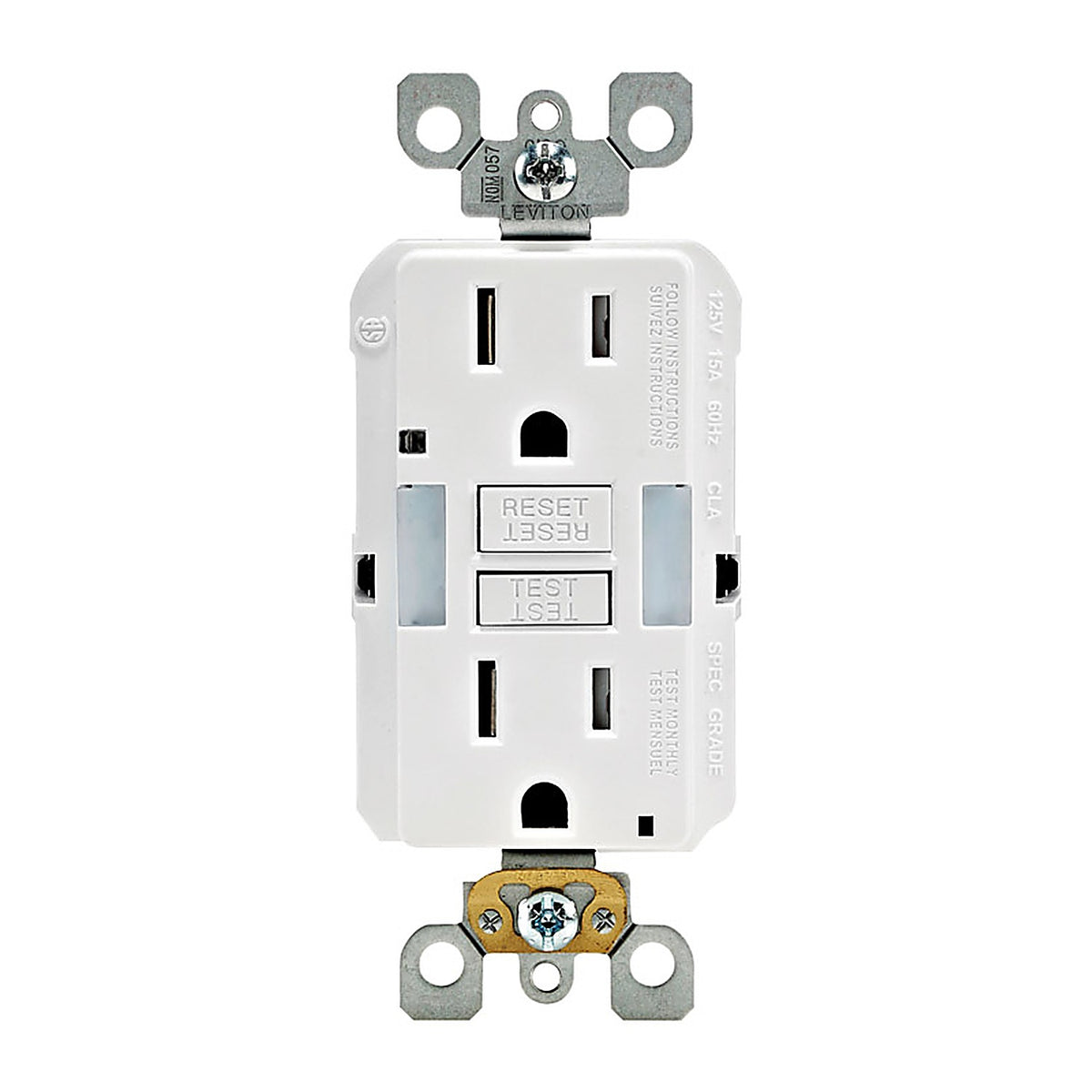 Leviton GFNL1-00W SmartlockPro 15 amps 125 volt Duplex White GFCI Outlet 5-15R 1/Pack