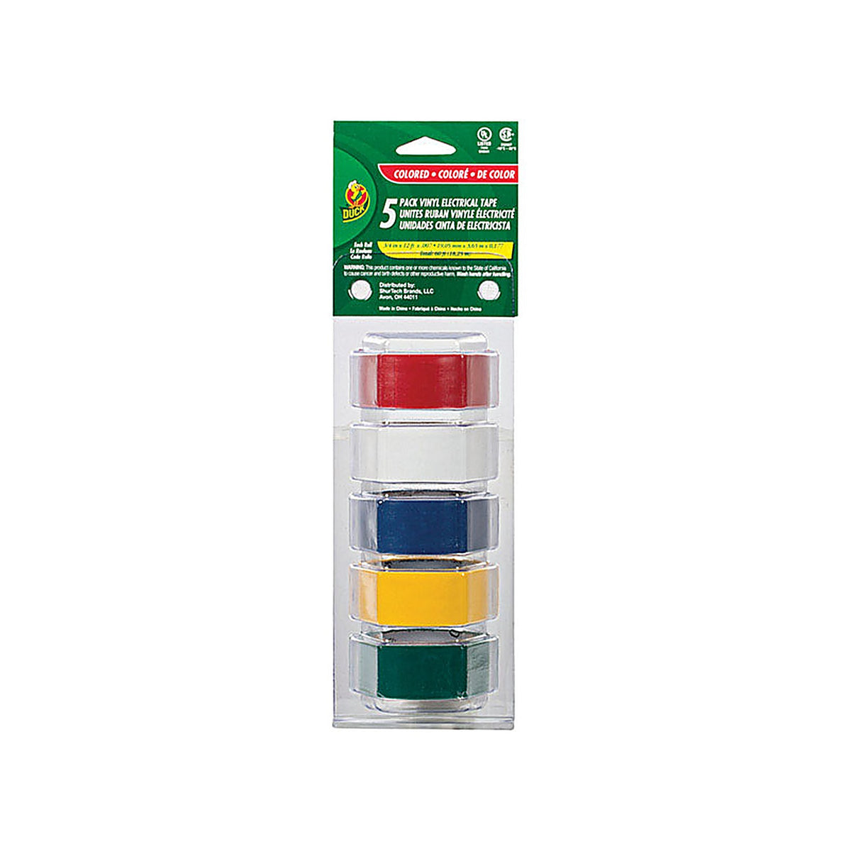 Duck 280303 3/4 in. W x 12 ft. L Multicolored Vinyl Electrical Tape