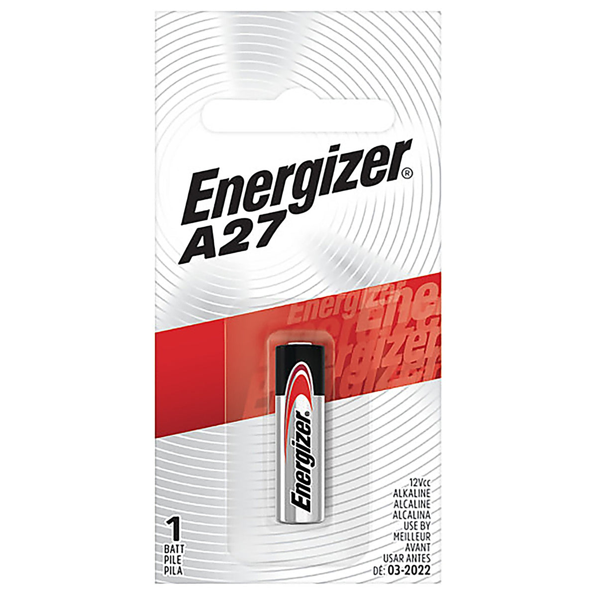 Energizer A27BPZ Alkaline A27 12 V Electronics Battery 1 pk