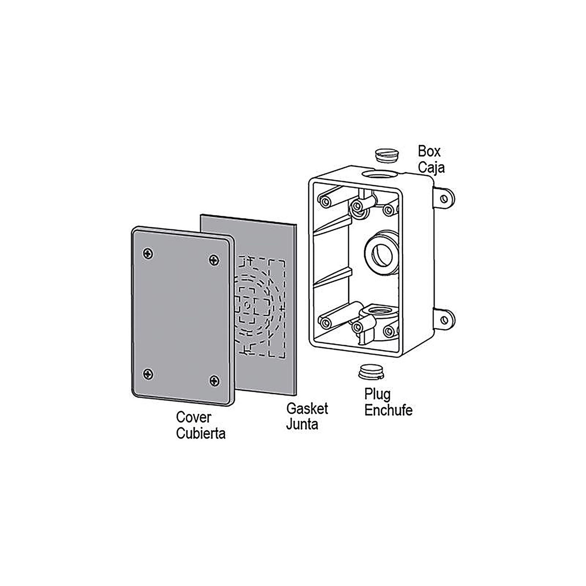 Sigma Electric 14150 Rectangle Plastic 1 gang Flat Box Cover For Wet Locations