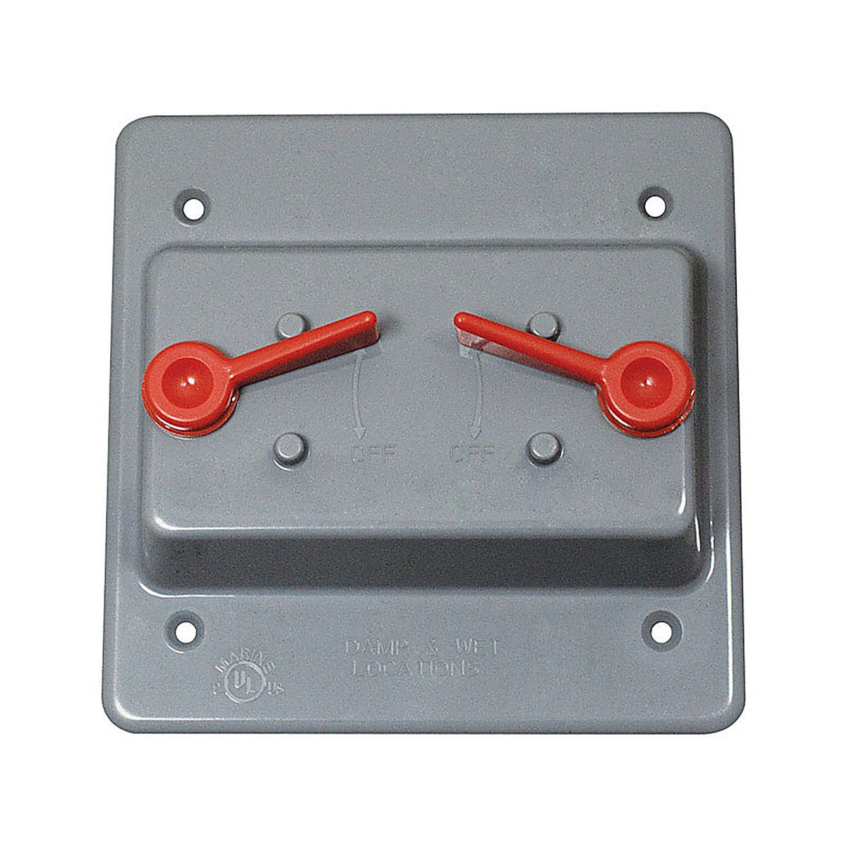 Sigma Electric 14327 Square Plastic 2 gang Toggle Switch Cover For Wet Locations