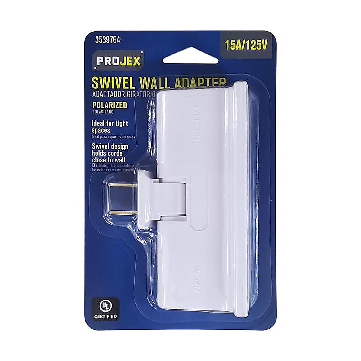 Projex CL-204/09PRJ Grounded 3 outlets Swivel Tap Adapter 1 pk