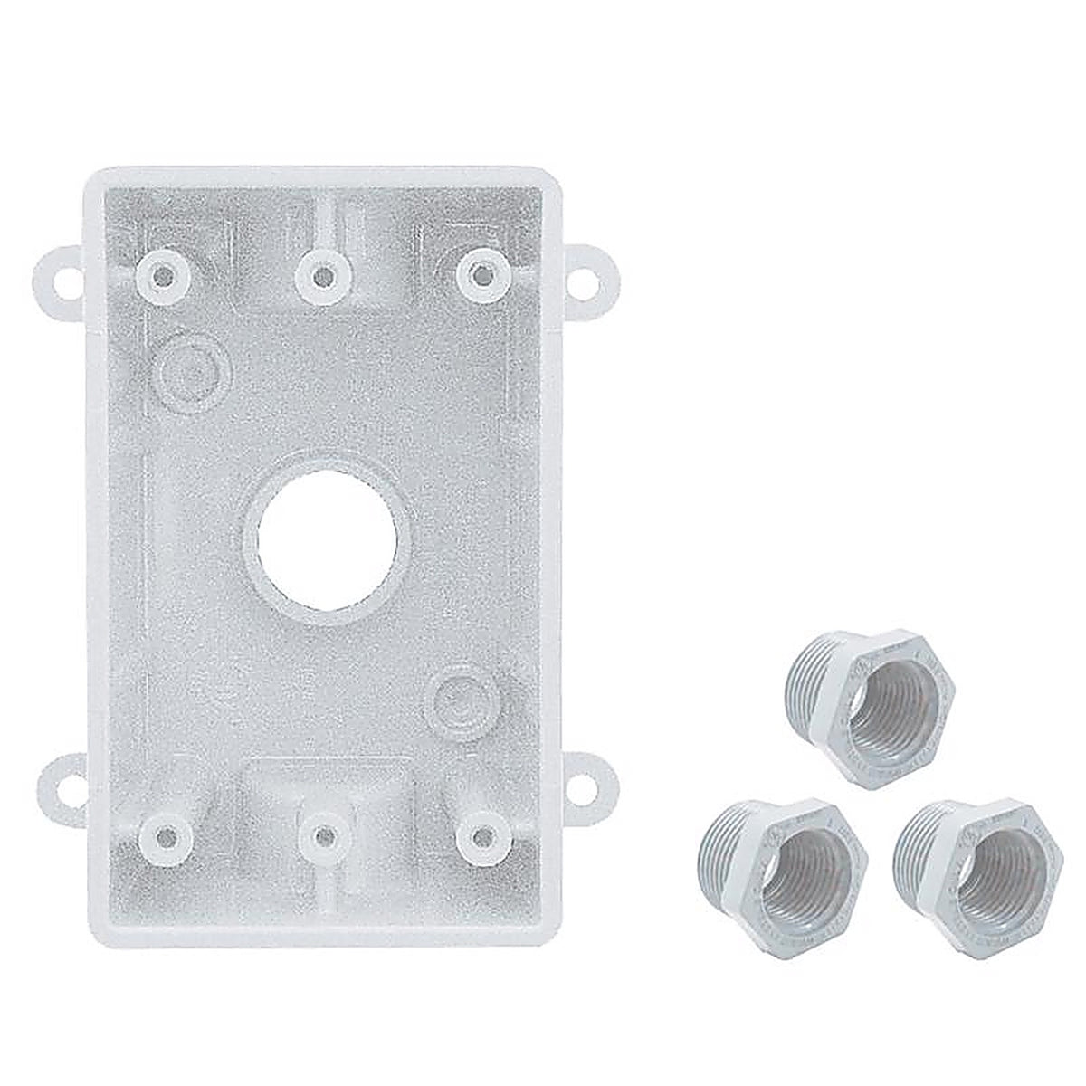 Sigma Electric 14110WH 4-1/2 in. Rectangle Plastic 1 gang Weatherproof Box White
