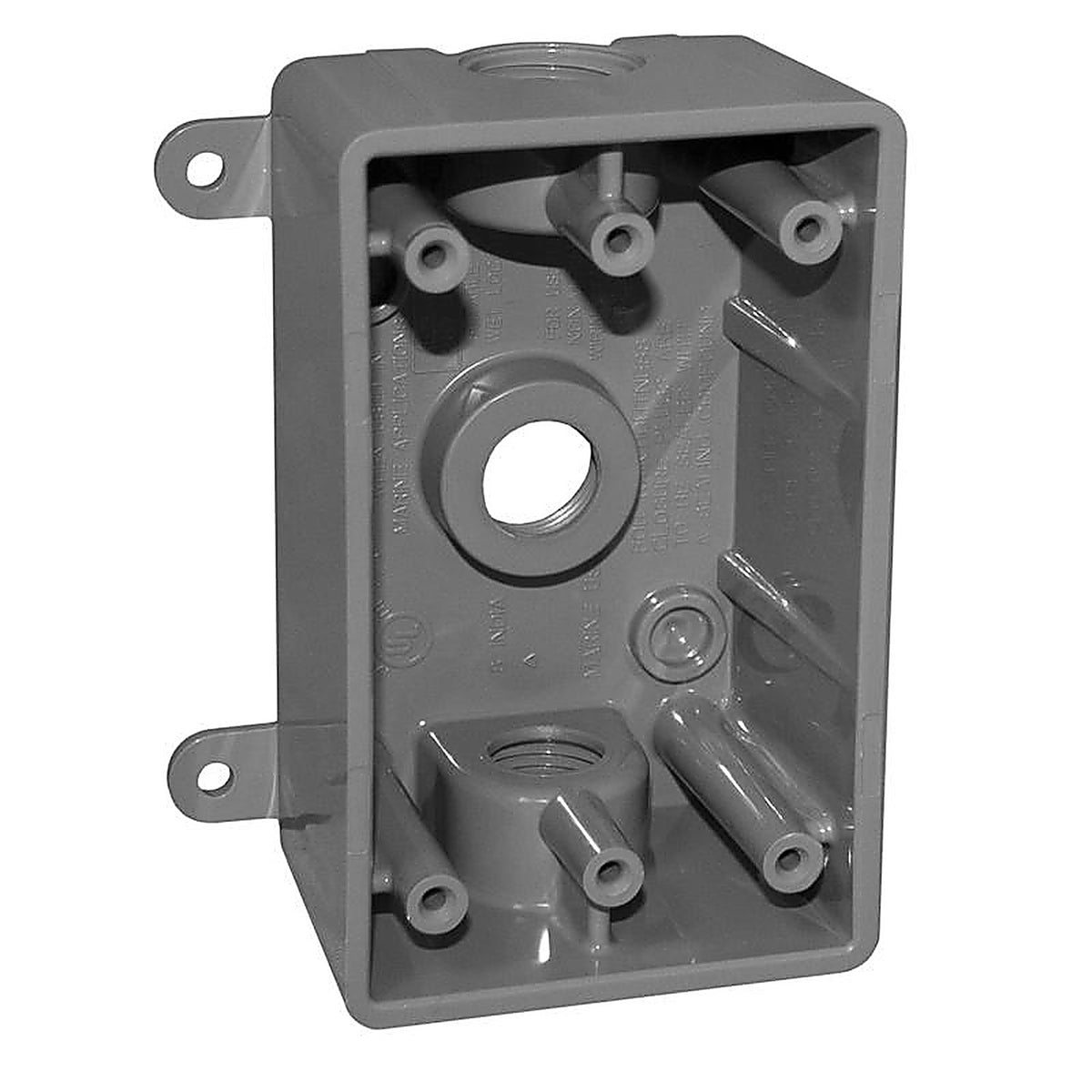Sigma Electric 14110 4-1/2 in. Rectangle Plastic 1 gang Weatherproof Box Gray