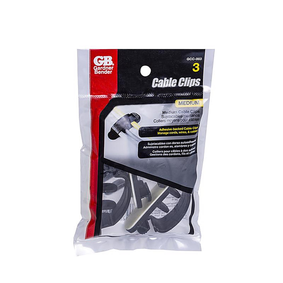 Gardner Bender GCC-003 3 in. L Black Plastic Cable Management Clip
