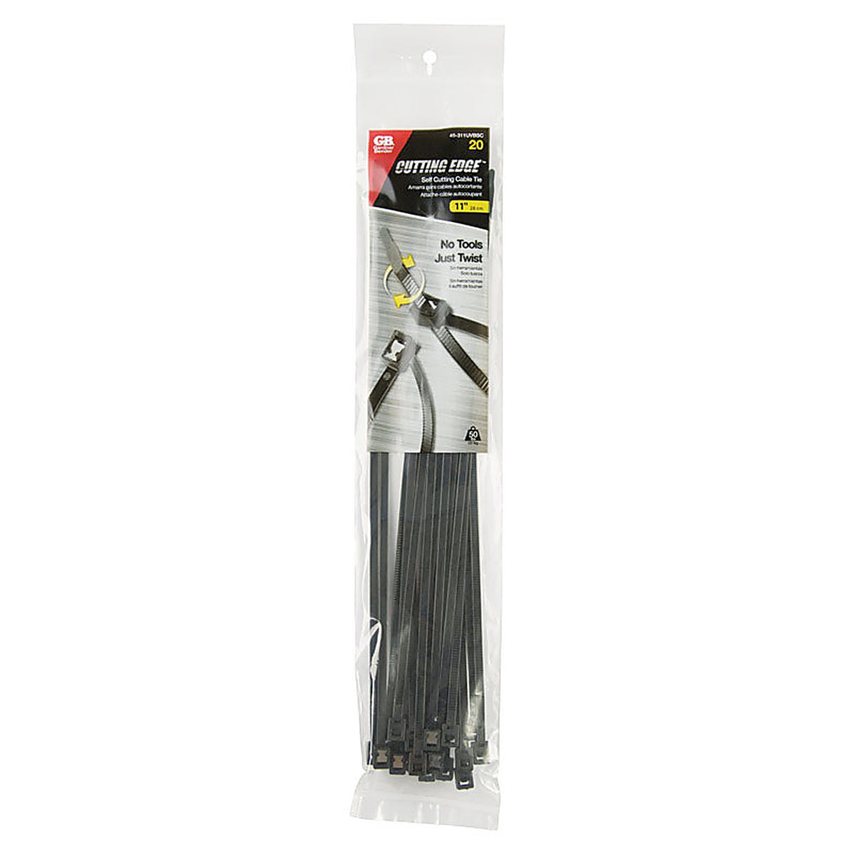 Gardner Bender 45-311UVBSC 11 in. L Black Self-Cutting Cable Tie 20/Pack