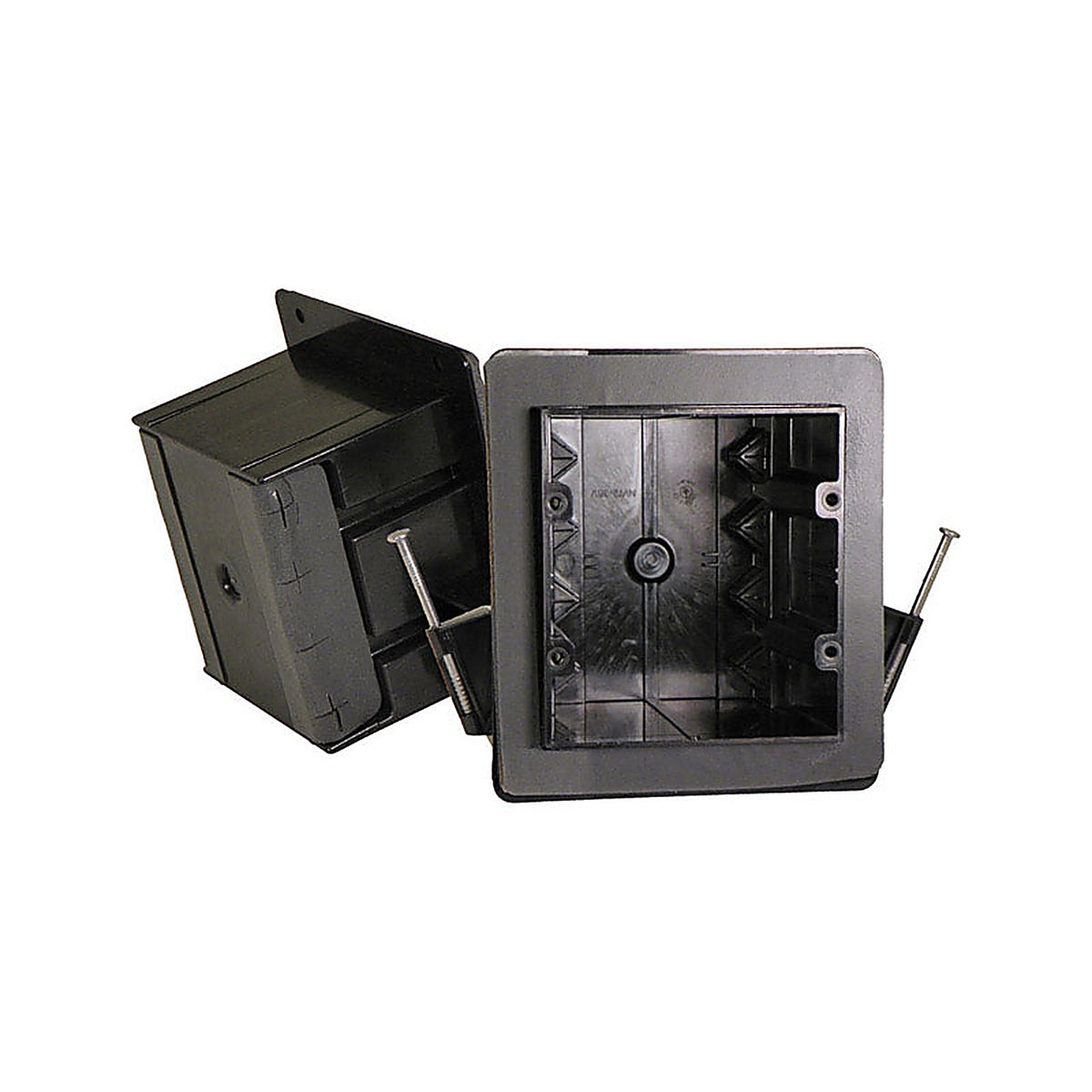 Cantex EZ36DN-RG 3-1/8 in. Square PVC 2 gang Junction Box Gray