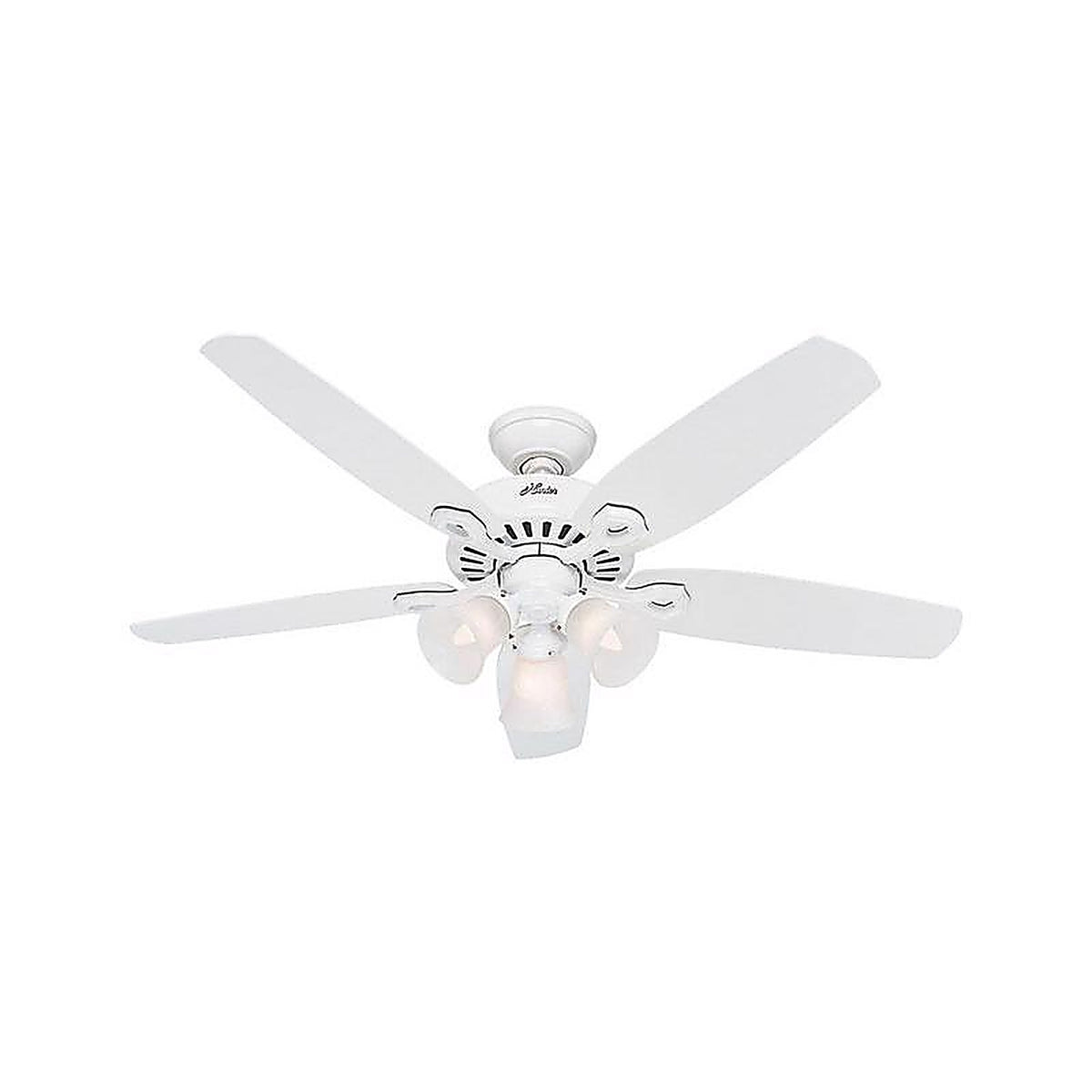 Hunter 53236 Builder Plus 52 in. Snow White White LED Indoor Ceiling Fan