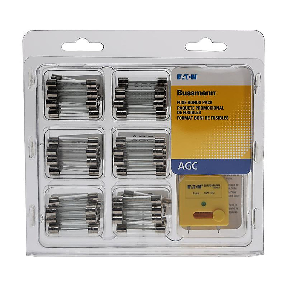 Bussmann - AGC-EK - 5, 10, 15, 20, 25, 30 Amps Fast Acting Glass Fuse 61 Pack