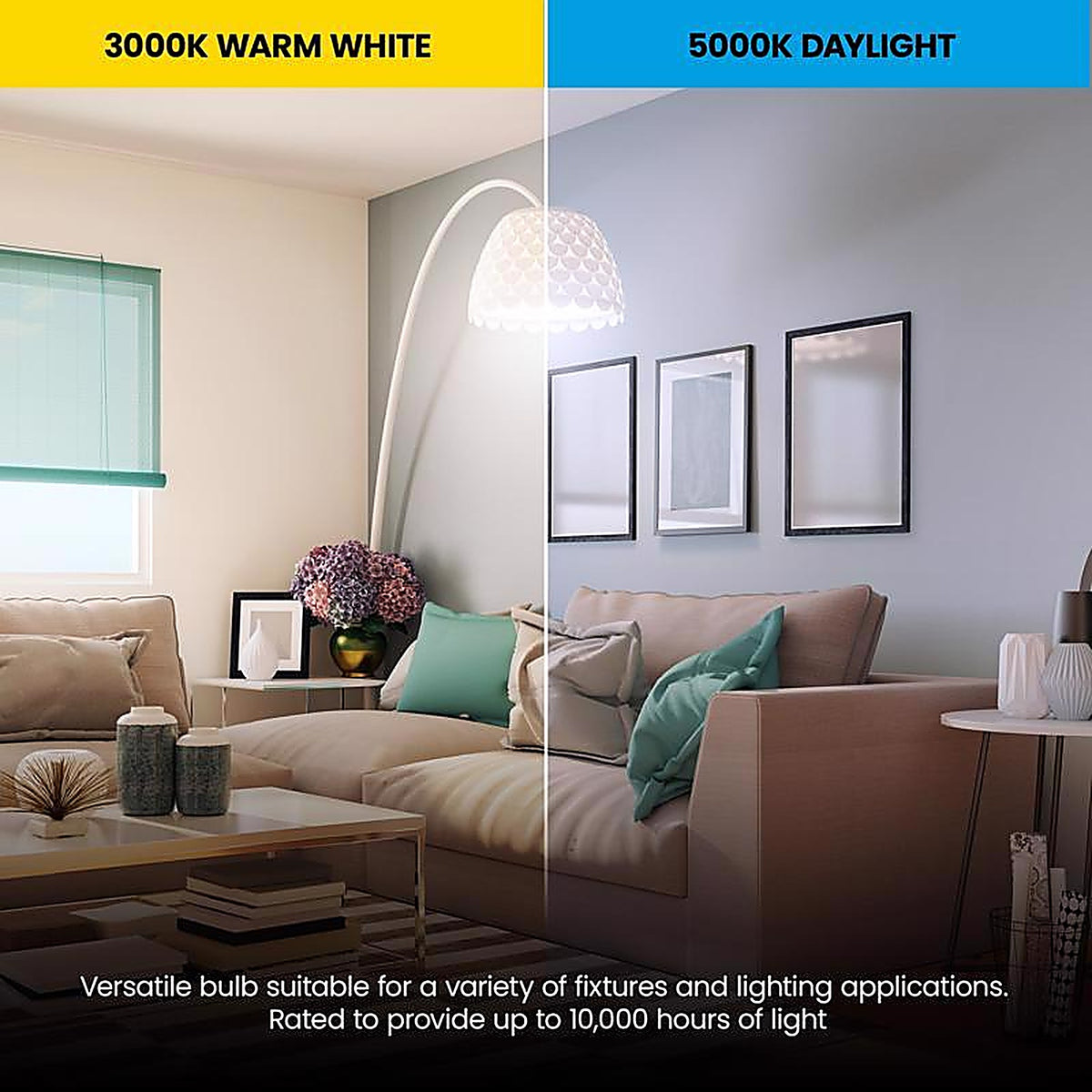 Feit - A80083010K/10RP - A19 E26 (Medium) LED Bulb Soft White 60 Watt Equivalence 10 Pack