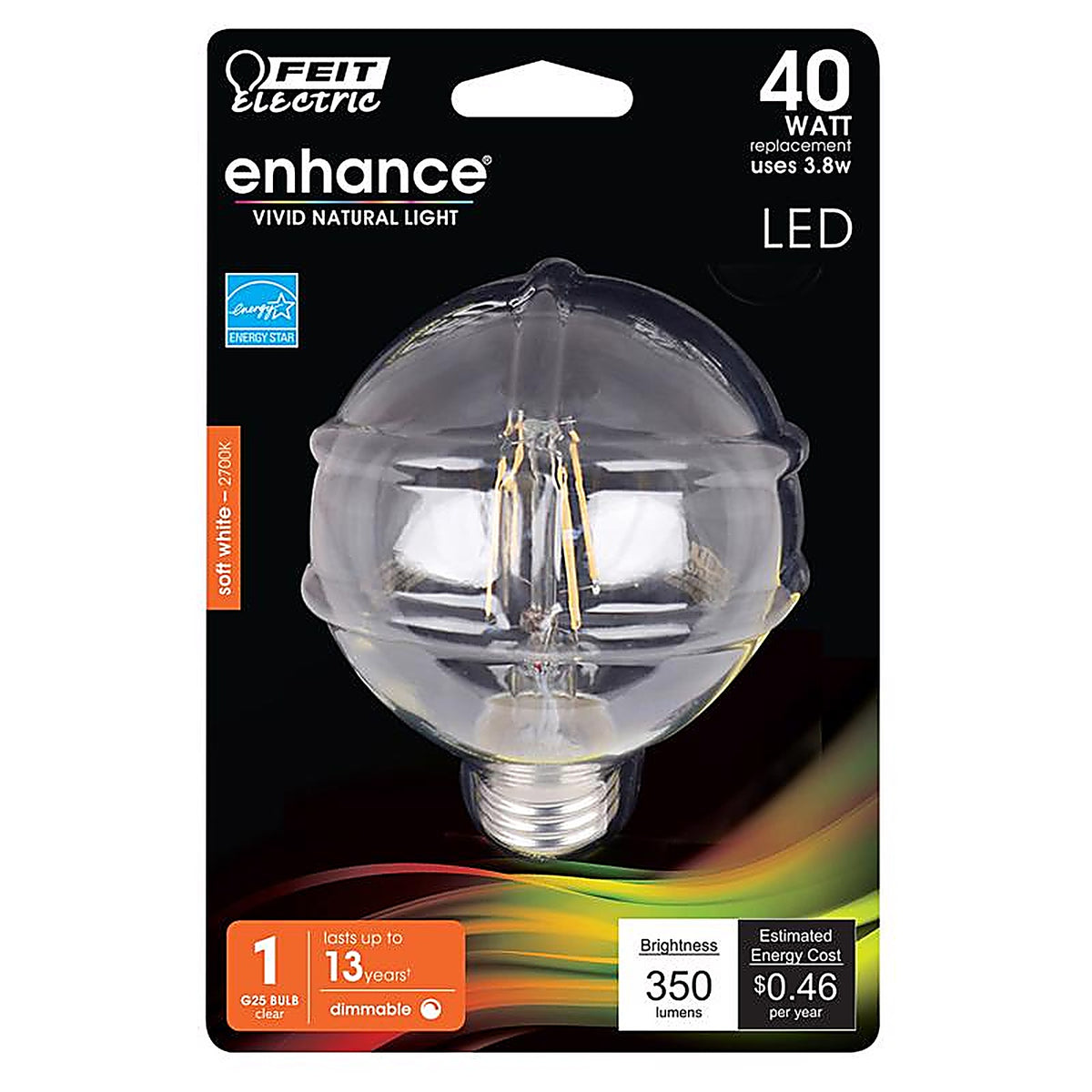 Feit Electric BPG2540927CAFR G25 E26 (Medium) LED Bulb Soft White 40 W 1 pk