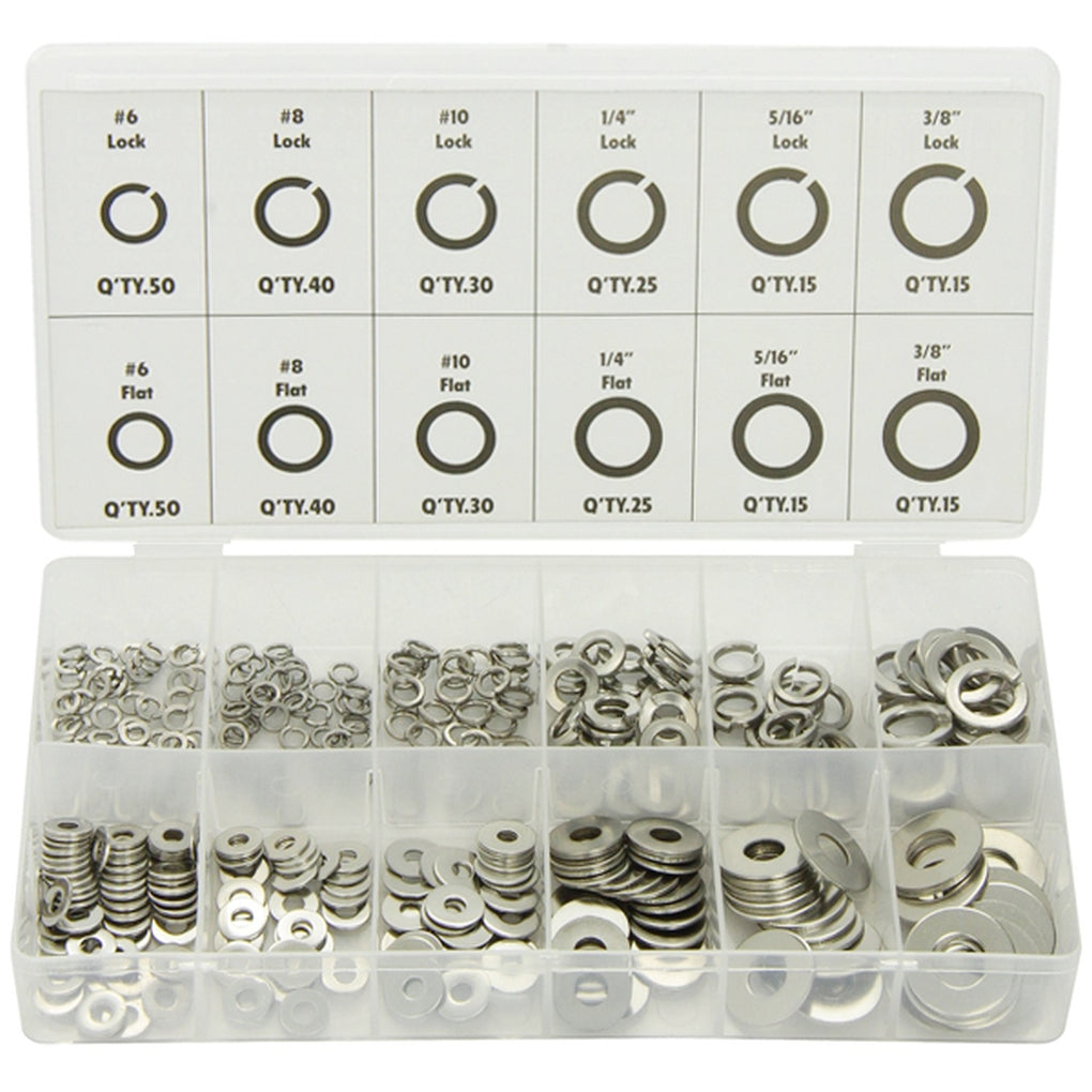 ATD 360 350 Pc. Stainless Lock and Flat Washer Assortment