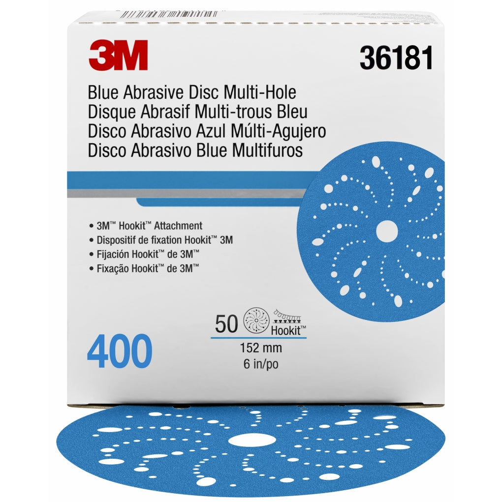3M - 36181 - Hookit Blue Abrasive Disc Multi-Hole 6 400 Grade