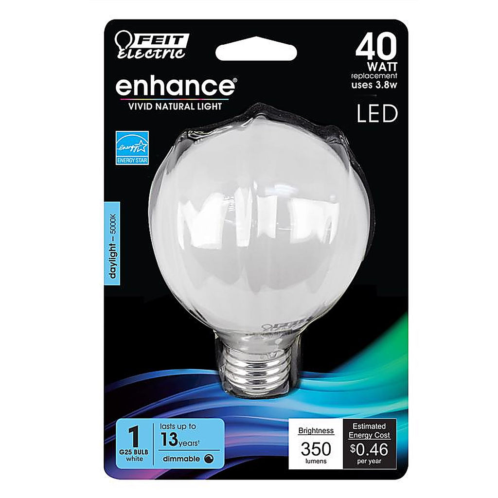 Feit Electric G2540W950CAFLRP G25 E26 (Medium) LED Bulb Daylight 40 W 1 pk