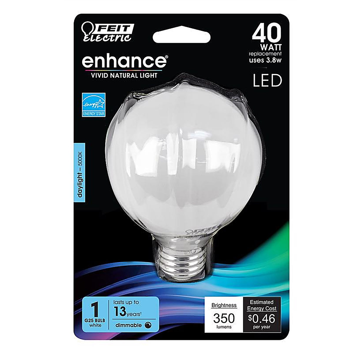 Feit Electric G2540W950CAFLRP G25 E26 (Medium) LED Bulb Daylight 40 W 1 pk