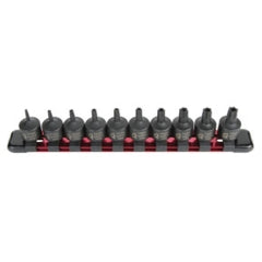 Sunex 3641 3/8in. Dr Stubby Tamperproof Impact Star Bit Socket Set 10Pc
