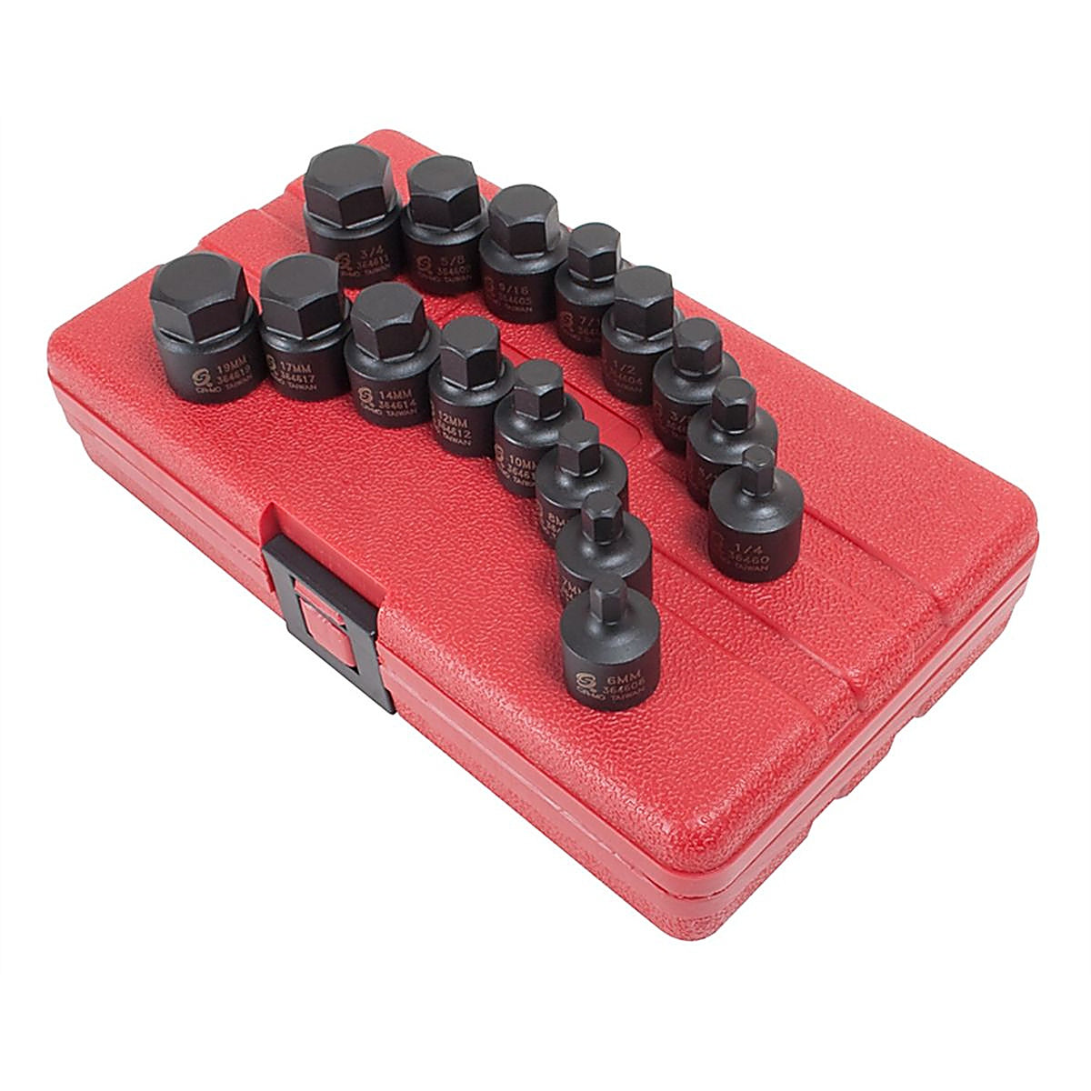 Sunex 3646 16/pc 3/8in. Drive SAE/Metric Stubby Impact Hex Driver Set