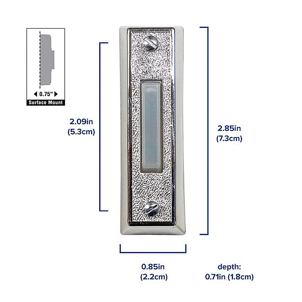 Heath Zenith SL-358-00 Plastic Wired Pushbutton Doorbell