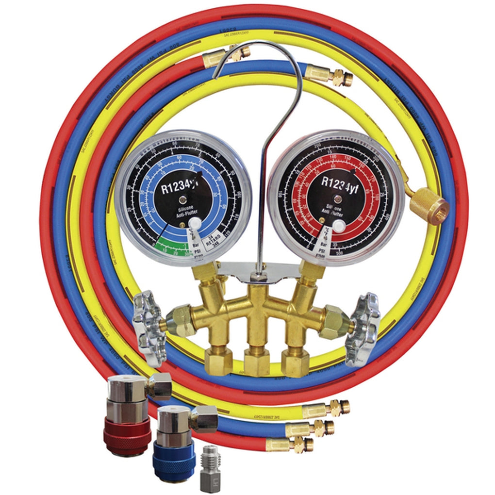 ATD 3661 R1234yf 2-Way Brass Manifold Gauge Set
