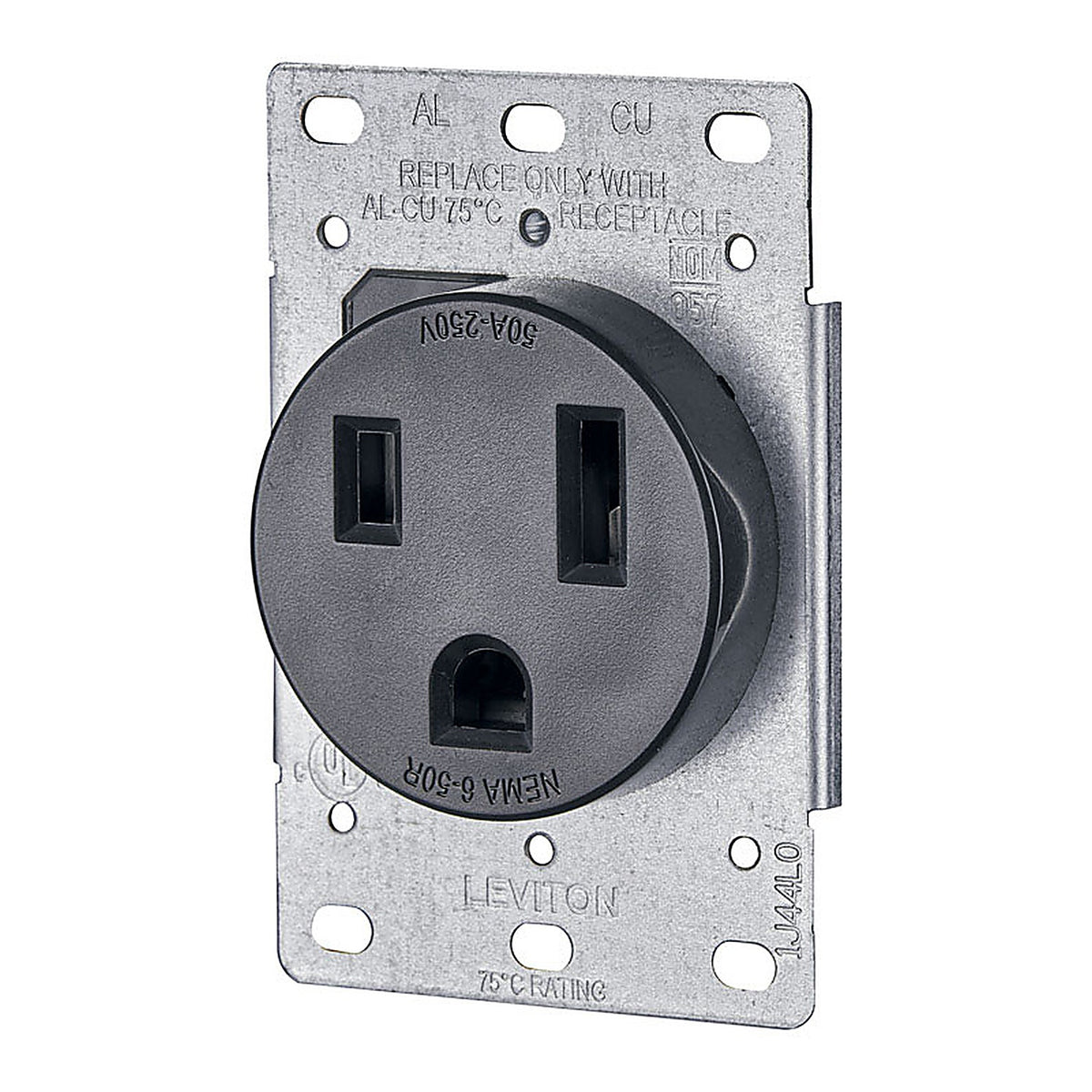 Leviton R10-05374-000 50 amps 250 volt Duplex Black Outlet 6-50R 1/Pack