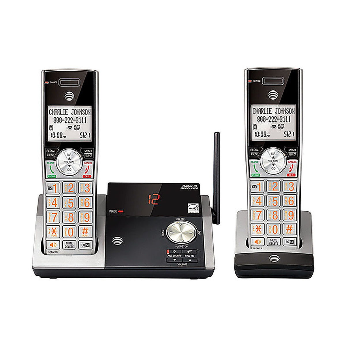 AT&T - CL82215 - Dect 6.0 2 Handle Digital Cordless Answering System Silver