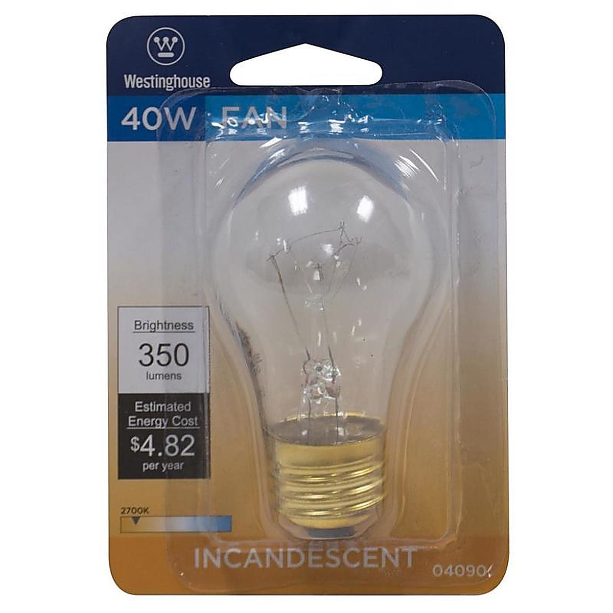 Westinghouse - 0409048 - 40 W A15 A-Line Incandescent Fan Light Bulb E26 (Medium) White 1 Pack