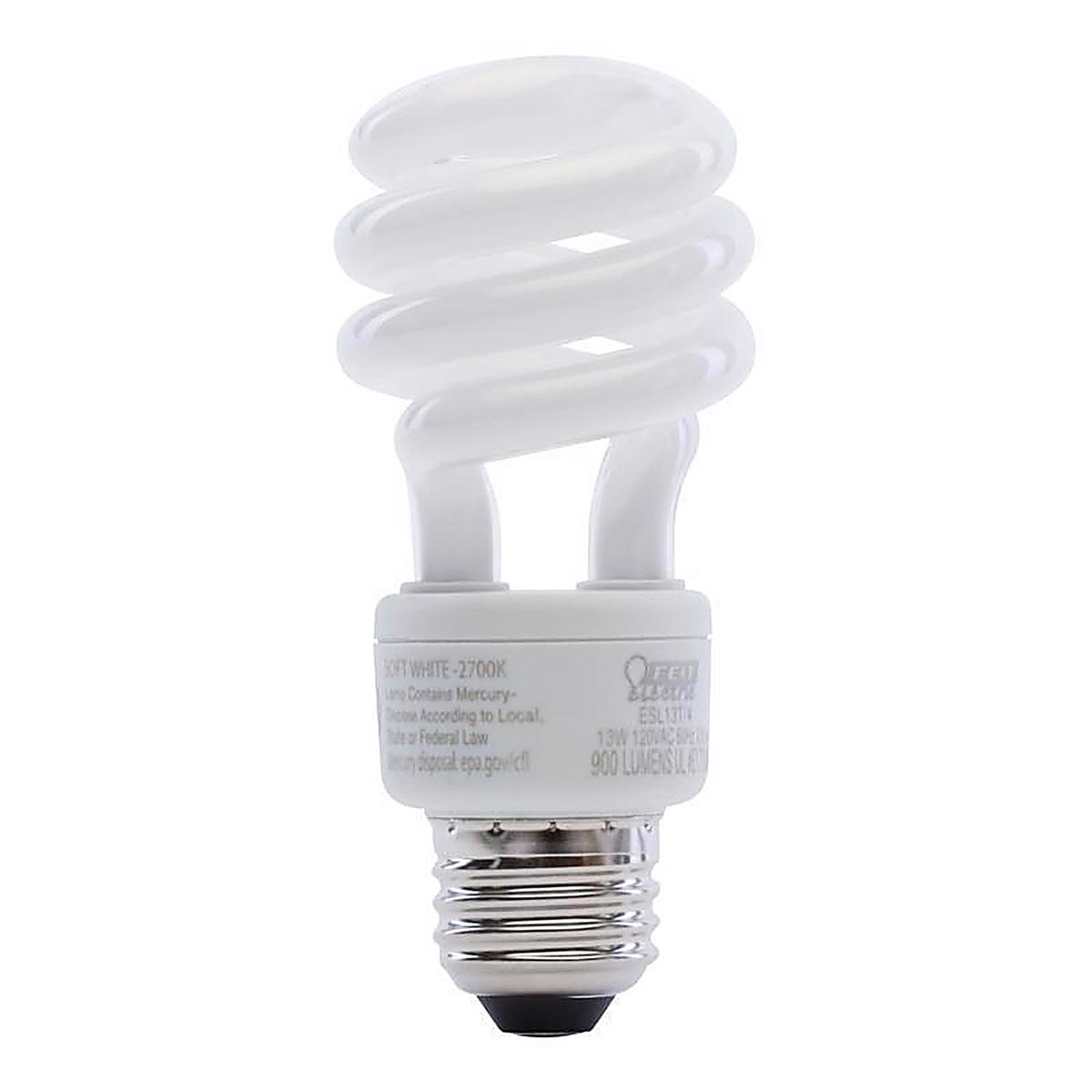 Feit - ESL13T/4 - Ecobulb 13 W A19 1.52 In. D X 3.6 In. L Cfl Bulb Soft White Utility 2700 K 4 Pack