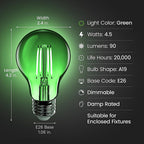 Feit Electric A19/TG/LED A19 E26 (Medium) Filament LED Bulb Green 30 W 1 pk