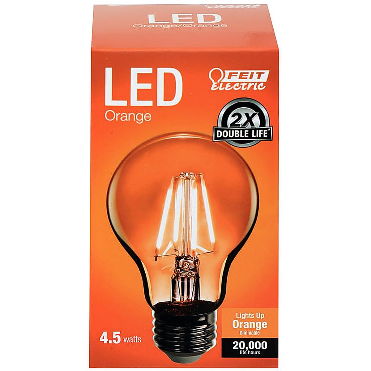 Feit Electric A19/TO/LED Filament A19 E26 (Medium) LED Bulb Orange 30 Watt Equivalence 1 pk