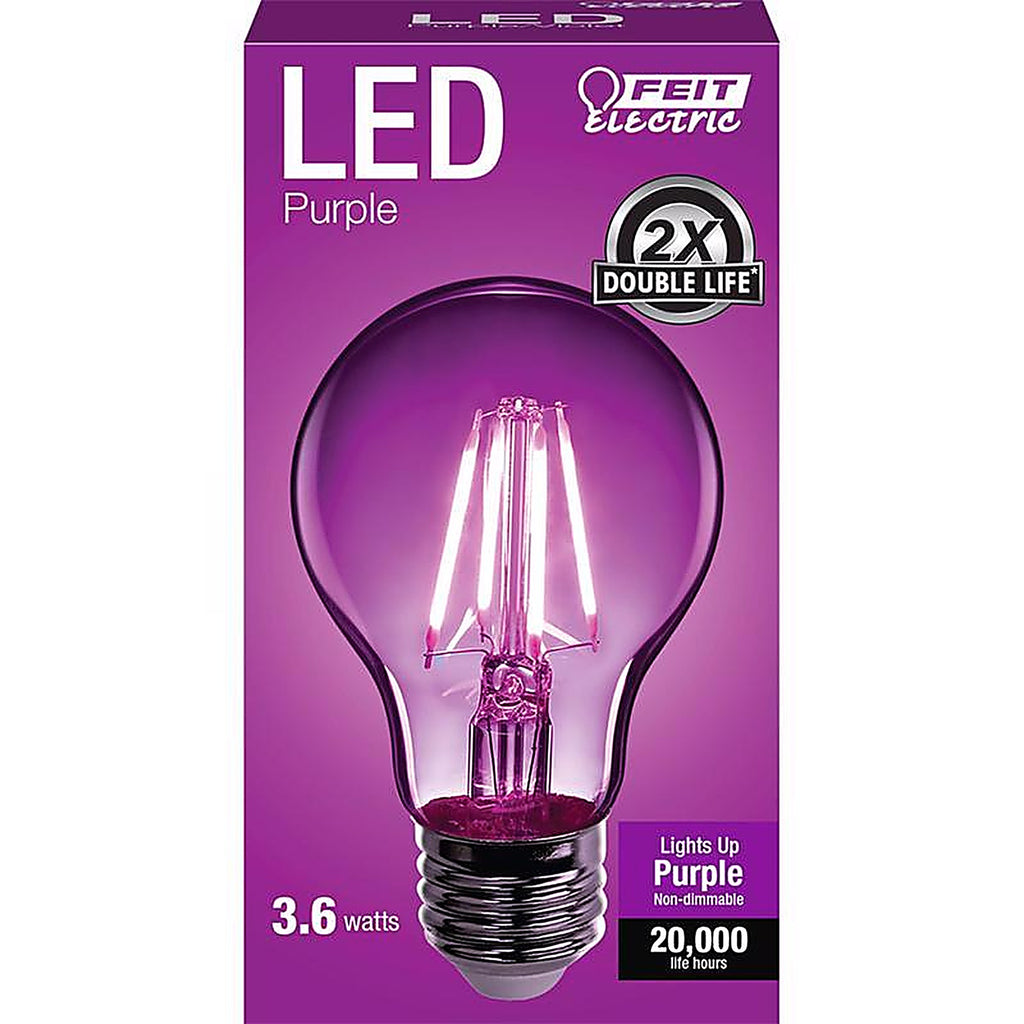 Feit Electric A19/TP/LED Filament A19 E26 (Medium) LED Bulb Purple 30 W 1 pk