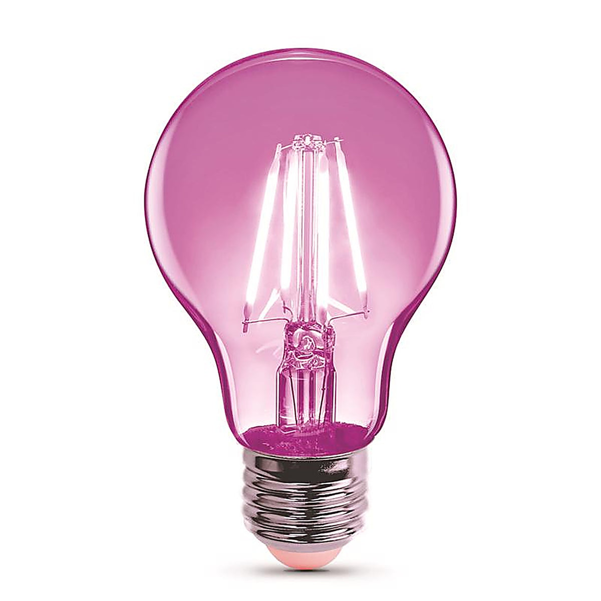 Feit - A19/TPK/LED - A19 E26 (Medium) Filament LED Bulb Pink 30 Watt Equivalence 1 Pack