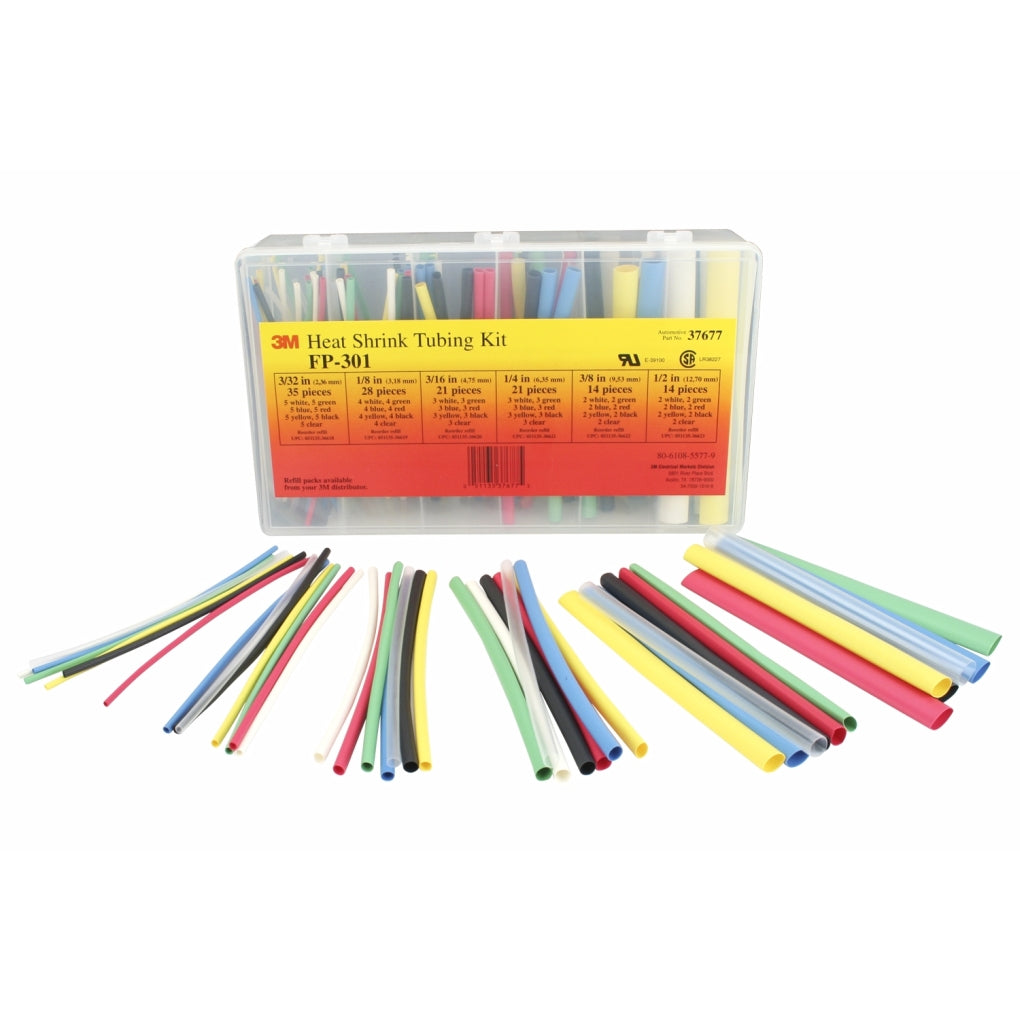 3M 37677 Heat Shrink Tubing FP-301, Color-Assortment Kit