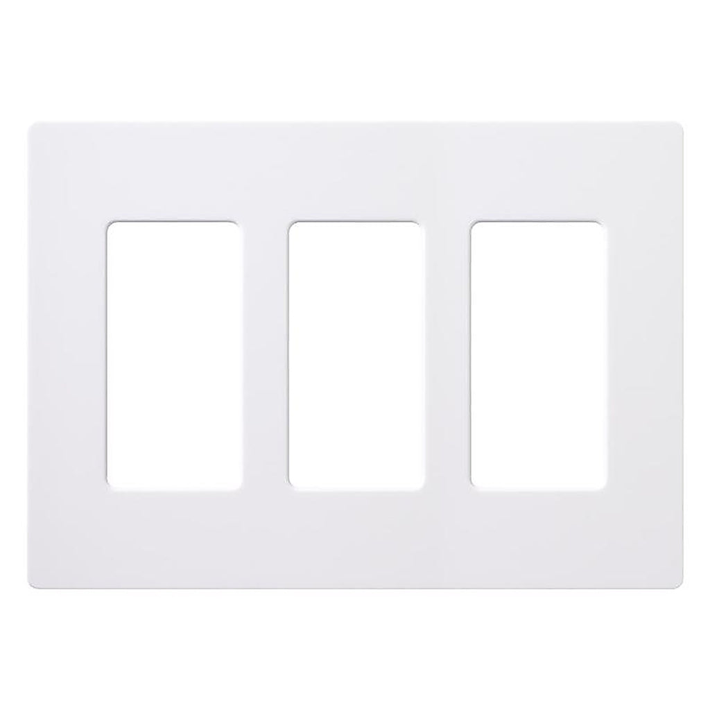 Lutron - CW-3B-WH - Claro White 3 Gang Plastic Decorator Wall Plate 1 Pack