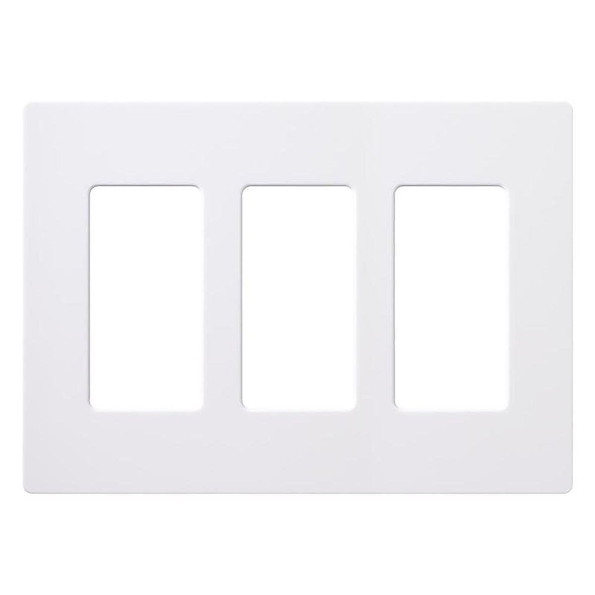 Lutron - CW-3B-WH - Claro White 3 Gang Plastic Decorator Wall Plate 1 Pack