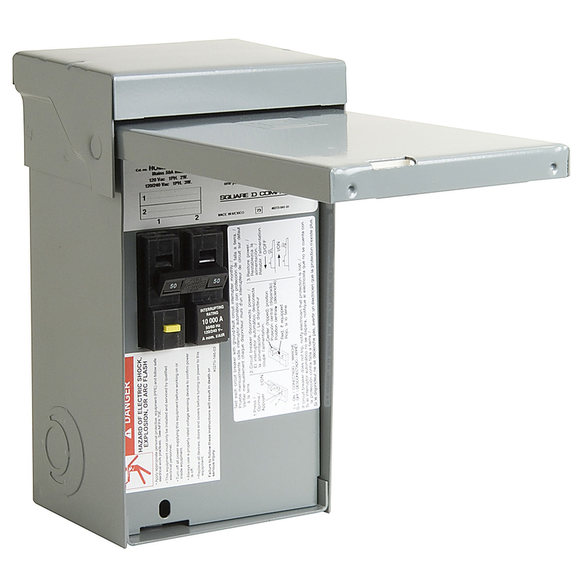 Square D HOME250SPA 50 amps 120/240 volt 2 space 4 circuits Bolt-On Mount Main Lug Load Center