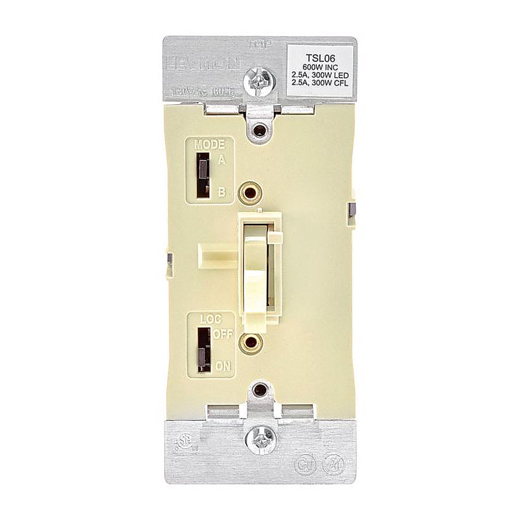 Leviton TSL06-1KI Ivory 600 watt Toggle Dimmer Switch 1/Pack