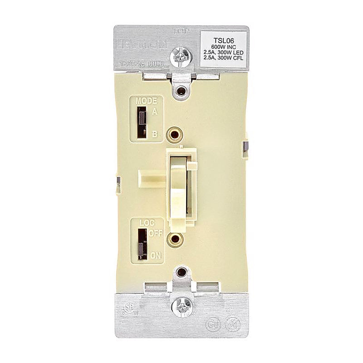 Leviton TSL06-1KI Ivory 600 watt Toggle Dimmer Switch 1/Pack