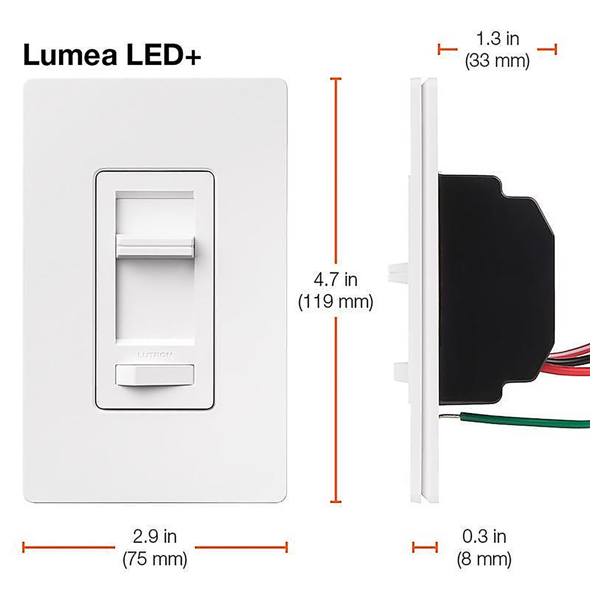 Lutron LECL-153PH-WH Lumea White 150W for CFL and LED / 600W for incandescent and halogen watt 3-Way Dimmer Switch