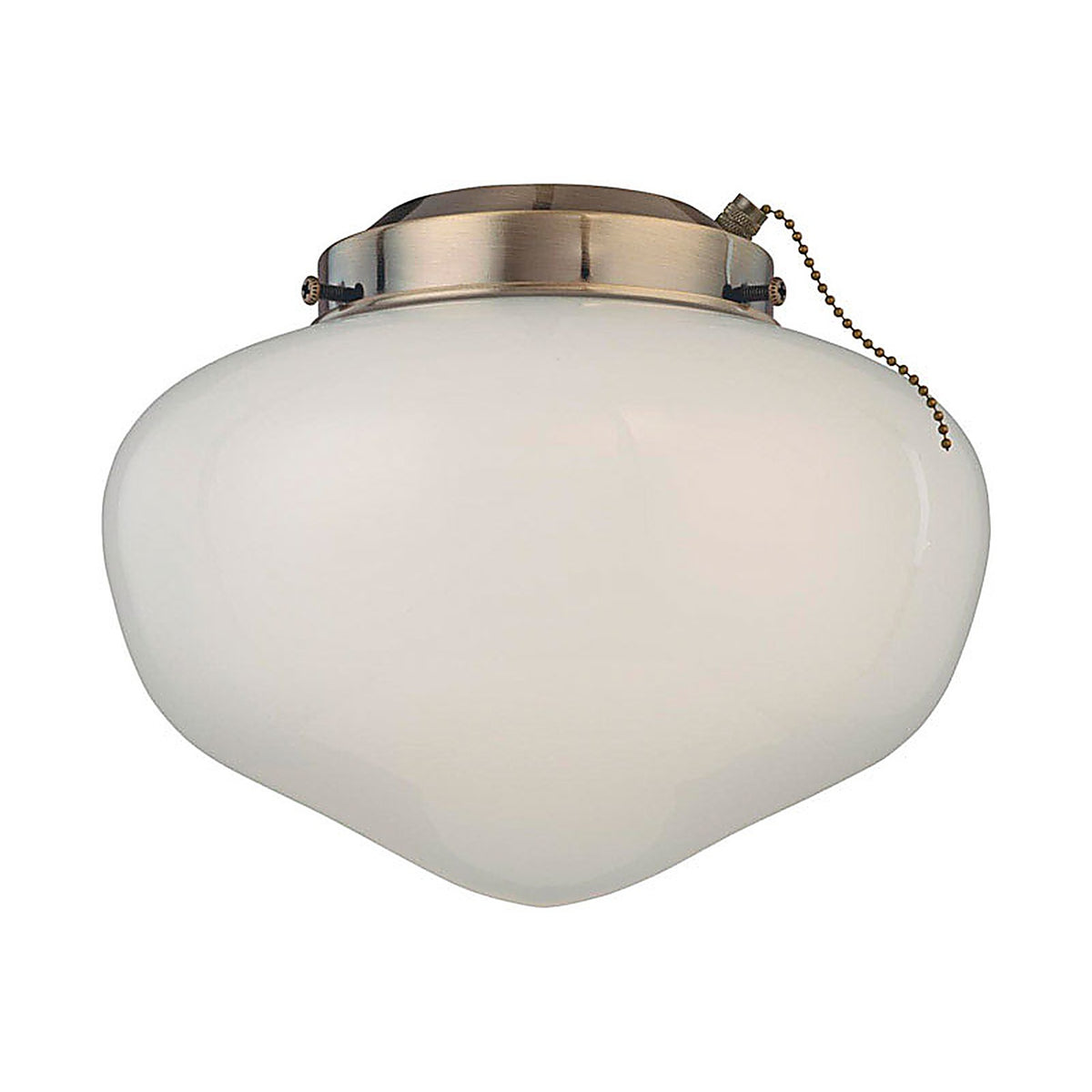 Westinghouse 77851 Antique Brass White Schoolhouse Ceiling Fan Light Kit