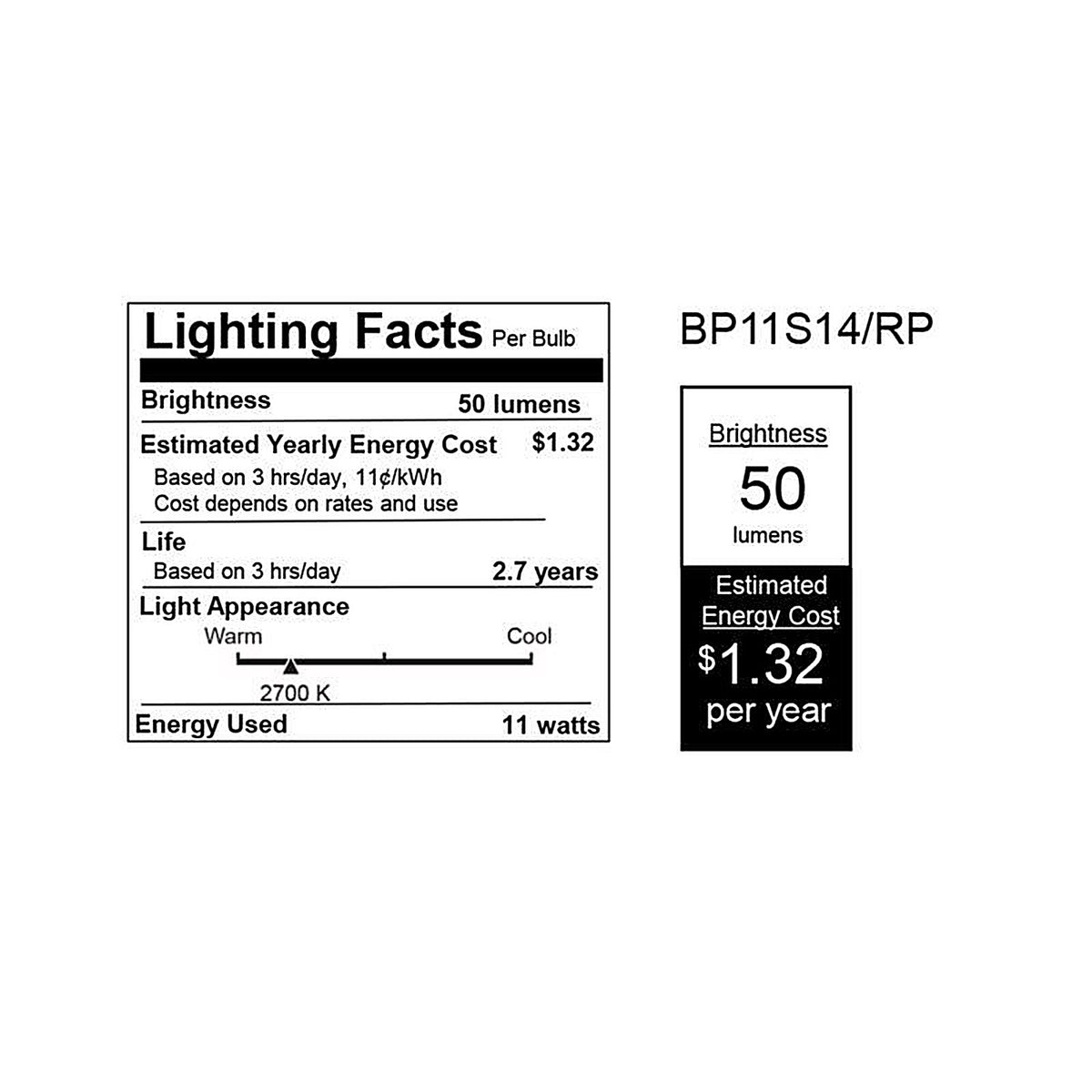 Feit - BP11S14/RP - 11 W S14 Specialty Incandescent Bulb E26 (Medium) Clear 1 Pack