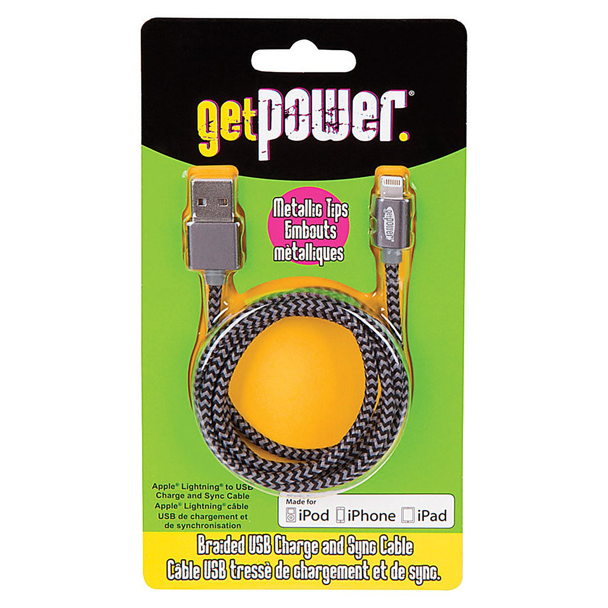 GetPower GP-USB-BRL 3 ft. L Lightning Cable 1/Pack