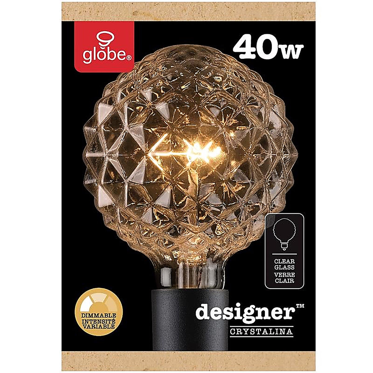 Globe - 84637 - Electric Designer Crystalina 40 W G30 Decorative Incandescent Bulb E26 (Medium) Amber 1 Pack